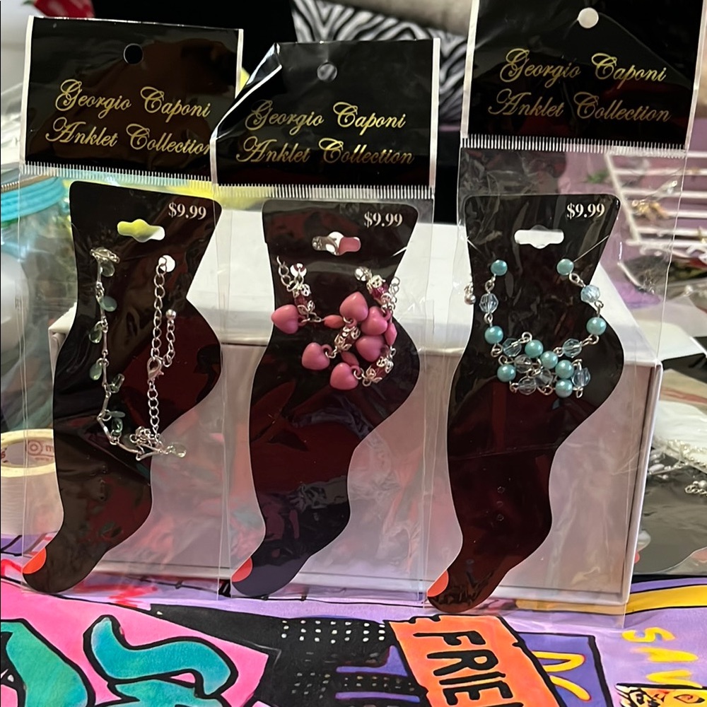 Elegant Silver and Pink Beaded Jewelry Ankles Bracelets